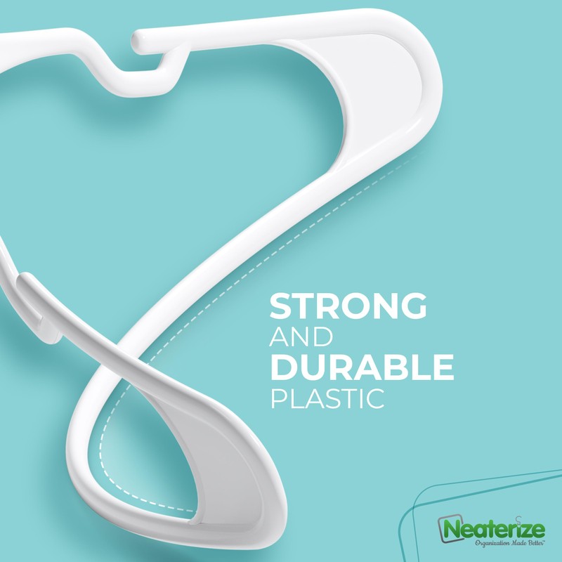 NEATERIZE Clothes Hangers Plastic 100 Pack For Adults - Plastic