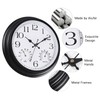 Vigorwise 15 Inch Outdoor Clock, Black Metal-Frame Outdoor Clocks Waterproof,
