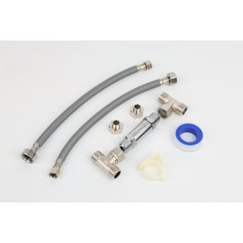 304 Stainless Steel Hot Water Recirculating Pump Kit - Universal Sensor Valve Compatible with 596816,367010,595926, Includes 2x12" Braided Lines,2x1/2" FTP adapters (5-Year Warranty)