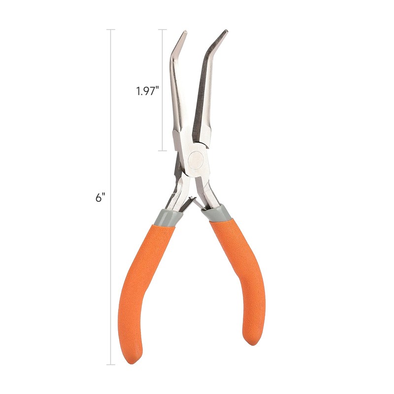 SIDAZON Fish Bone Pliers/Tweezers 6 Inches Bent nose pliers Curved