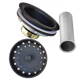 Genérico CONTRACANASTA Negra para Fregadero Estilo Moderno/Fabricada en Acero Inoxidable Alta Resistencia, 3¨1/2 Medida estandar en Fregaderos Adaptable a Cualquier céspol.