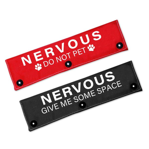 Cgvovgr Nervous Do Not Pet/Funny Dog Leash Sleeve Black and