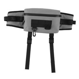 Fishing Fanny Pack Fishing Rod Holder Fishing Tackle Bag with Adjustable Strap Multi Function Outdoor Waterproof Fishing Waist Pack Gray