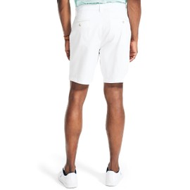 Nautica mens Classic Fit Flat Front Stretch Solid Chino "Deck" Casual Shorts, Bright White, 36 US