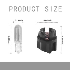 Clwalny 20PCS T5 17 57 86 Halogen Instrument Cluster Bulbs with Sockets, 12V Dash Light for Car Interior, Automotive Replacement Gauge Cluster Panel Bulb for Speedometer, Tachometer Plug & Play(White)