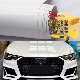 AUTOGOODY 480" x 60" Gloss White Vinyl Film Wrap Sticker Decal Air Bubble Free 40ft x 5ft