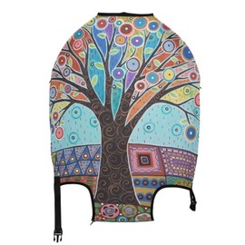 SUPENG Colored Tree Life Luggage Suitcase Protector Cover Print Washable Travel Luggage Cover Suitcase Protectors Zipper Baggage Covers Fits S