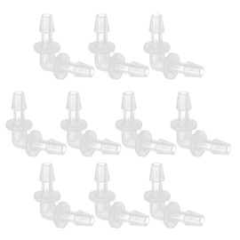 PATIKIL 3/16" Plastic Hose Barb 90 Degree Elbow, 5 Pack L-Barb Fittings 2 Way Equal Barbed Joint Connector Splicer Mender Hose Adapter Union Adapter for Aquarium Fuel Gas Liquid Air