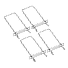 PATIKIL M8x60x160mm Square U-Bolts Kit, 4Set 304 Stainless Steel Square U Shaped Bolts Replacement Parts with Frame Plates and Nuts for Ski Board Sailboat Trailer