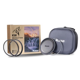 Kase Revolution Plus Entry Filter Kit Magnetic Shockproof Tempered Optical Glass w Color Coded Rings inc CPL UV Lens Cap & Case (62mm)