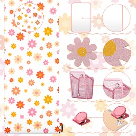 Harloon 15 Pcs Locker Decoration and Organizer Kit Locker Wallpaper Magnetic Pen Holder and Mirror Whiteboard Marker Cork Board with 3 Push Pins 3 Magnetic Clip 6 Magnets (Retro Flowers)