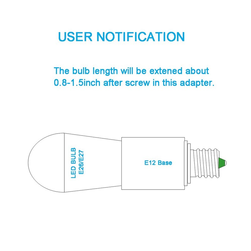 E ENERSYSTEC E12 to E26 Converter E12 Chandelier Light Socket