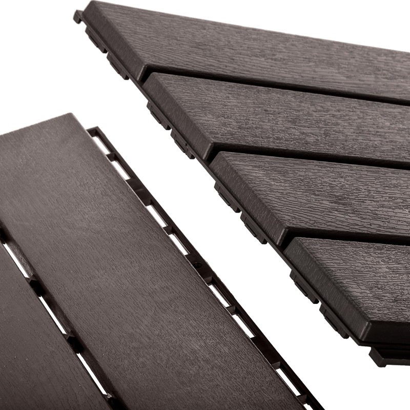 Lawei 9 Pack Plastic Interlocking Deck Tiles, 12"x12" Waterproof Outdoor