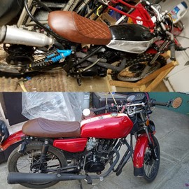 YIMOTO Motorcycle Cafe Racer Seat Vintage Saddle Cushion Seats for Honda CB125 CB175 CB200 CB350 CB360 CB400 CB450 CB500 Kawasaki KZ400 KZ550 K750 Z650 W650 Yamaha SR500 XJ550 XJ650 XS650