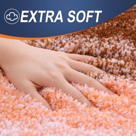 OLANLY OLANLY Bathroom Rugs Mat 36x24, Extra Soft Absorbent Microfiber Bath Rugs, Rubber Backing, Quick Dry, Machine Washable Bath Mats for Bathroom Floor, Tub, Shower and Home Decor Accessories, Orange