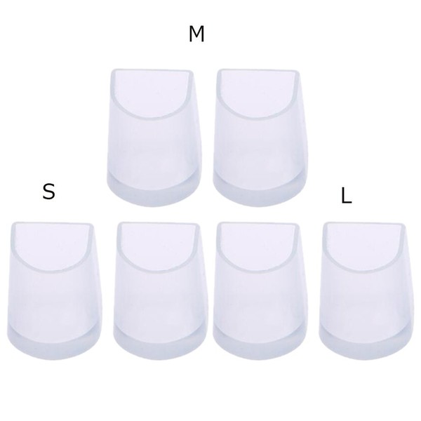 RZJZGZ Transparent PVC High Heel Protector, Dance Shoes, Heel Cap, Clear, Anti-Slip, Scratch Prevention, Storage Pouch Included, Set of 3 Pairs (S+M+L)