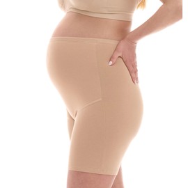 Maternity Briefs with Long Legs for Pregnancy / Post-Birth - High-Quality Cotton Blend - Beige / Skin Tone / Black - Pack of 1 or 2 - 5000 - m