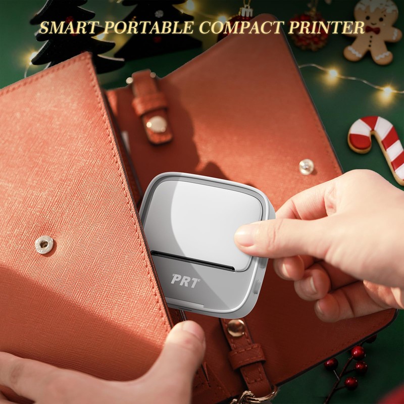 PRT Mini Sticker Printer, Portable Thermal Printer with 1 Roll