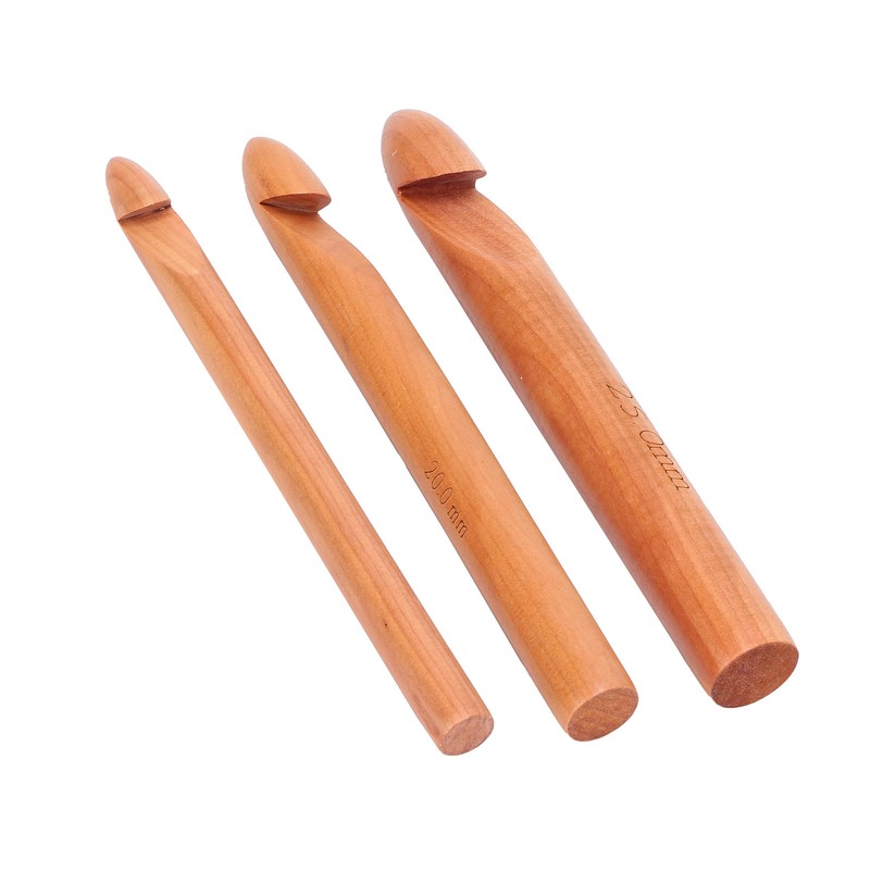 Bamboo Crochet Hook Handcrafted Knitting Needles Yarn Craft 20cm/7.9in Large