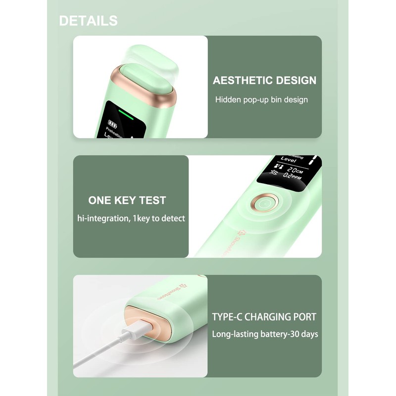 YRY Smart Breath Odor Detector, Portable Halimeter for Bad Breath,