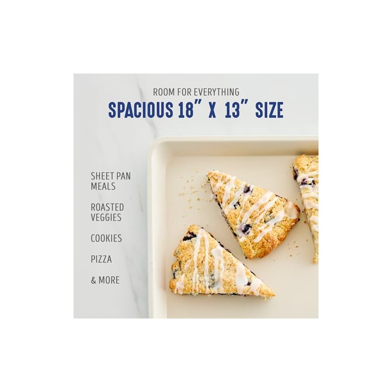 GreenLife Bakeware 18” x 13” Half Cookie Sheet Baking Pan,