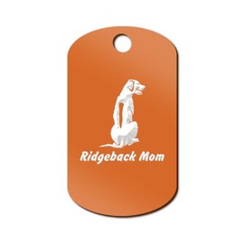 Mister Petlife Rhodesian Ridgeback Mom Engraved Keychain/GI Tag Orange