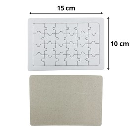 GERILEO Pack of 10 or 20 Puzzles of 24 Blank Pieces with Colouring Pencils - for Boys and Girls - Drawing, Painting, Crafts - Ideal for Children's Parties, Souvenirs, Gifts, Games (10 Puzzles)