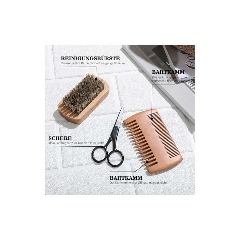 Rinse & Robust 8 Piece Beard Care Set for Men,