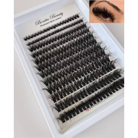 BONITABEAUTY Clusters Lashes 10D,20D,30D,40D,50D,60D,80D,100D Wispy Cluster Eyelash Extensions 8-18mm Individual Lashes 240pcs DIY False Eyelashes Soft Comfortable lashes (100D)