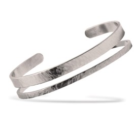 Nato Cuff - Stainless Steel Bangle Hammered Men's and Women's Jewellery Made in France, Stainless Steel