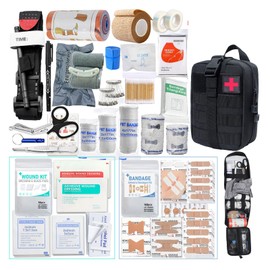 373 Piece First Aid Kit for Home, Travel, Camping, Hiking, Sports, Office & Outdoor Emergencies Survival Equipment - Emergency Medical Kits, Businesses & Home Medical Supplies (Black)
