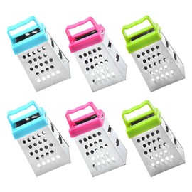 Kichvoe 6Pcs Mini Cheese Grater, Stainless Steel Box Grater with 4 Sides Grater Food Shredder for Kitchen Slicer Cheese Vegetable Potatoes