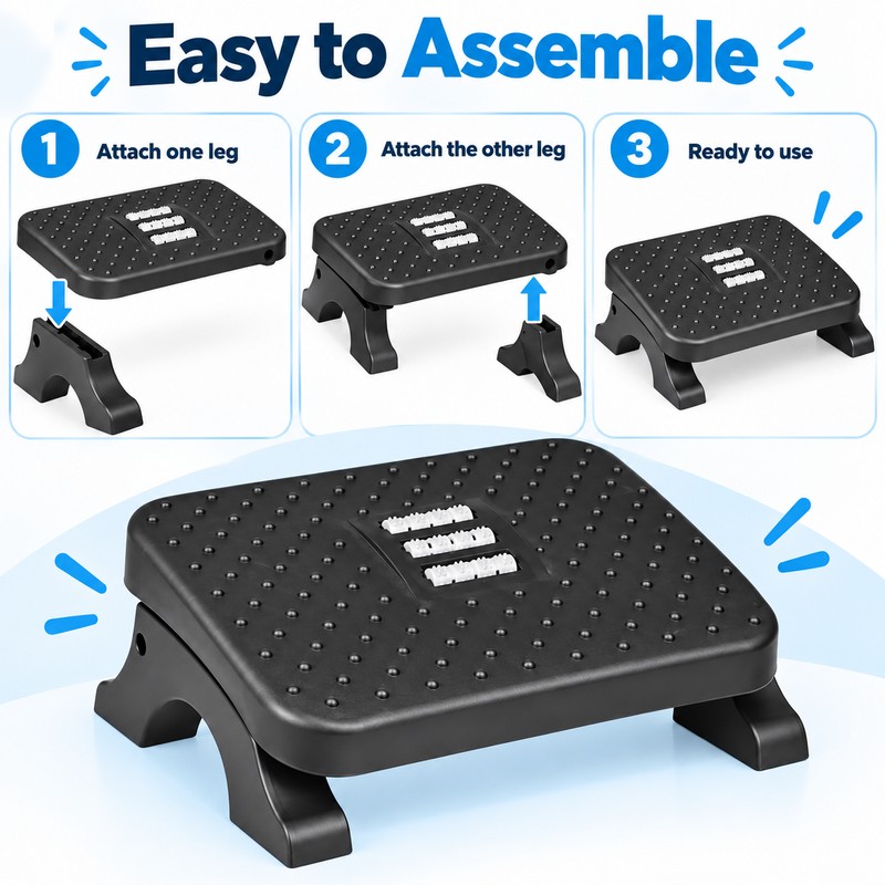 Ergonomic Under Desk Footrest for Office & Home – Foot