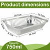 100pcs Rectangular Aluminium Foil Containers with Lid for Travel Safe