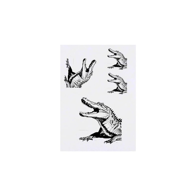 4 x 'Crocodile Jaws Open' Temporary Tattoos (TO00071656)