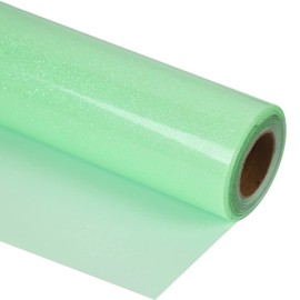 guangyintong Glow Glitter Light Green Heat Transfer Vinyl HTV Rolls, 12" x 8ft Iron on Vinyl for T-Shirts, Glitter HTV Vinyl for All Cutter Machines Easy to Cut & Weed for DIY Design