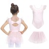 JiAmy Girls' Ballet Clothing Ruffle Sleeves Ballet Dress Kids Ballet