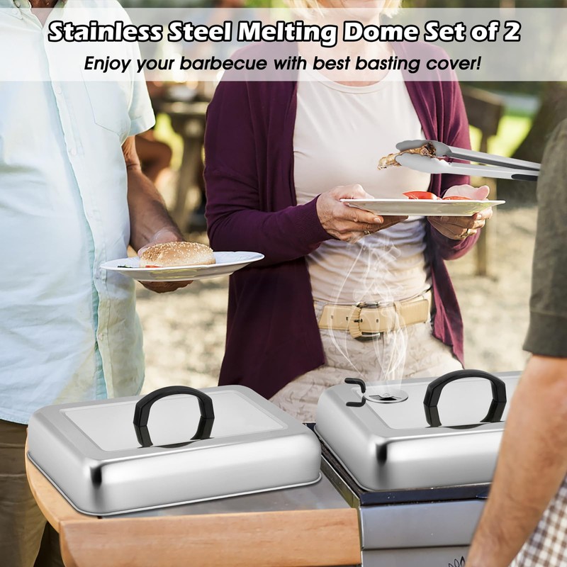 Rectangular Melting Dome 2Pcs, HaSteeL 13.3 X 9.8In Stainless Steel
