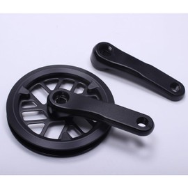 PROWHEEL Junior & Kids Crankset,76MM/89MM/102MM/114MM/127MM/140MM/152MM/160MM/165MM 25T/28T/30T/32T/36T Square Hole Bike Crank Arm Set,Double ChainWheel and Replacement Chain Guard