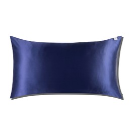 Bold & Brave 100% Pure Mulberry Silk Pillowcase - 22 Momme, Hypoallergenic, Soft & Smooth for Hair and Skin Health, Hidden Zipper, Anti-Sleep Creases (King, Navy)