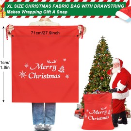 Advantez Big Christmas Gift Bag, Large Reusable Gift Bag, Jumbo Christmas Gift Bag Fabric Cloth Sack for Christmas Thanksgiving Party Stocking Storage(XL Size)