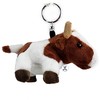Cow Key Ring Cuddly Toy Plush Pendant Brown White Viola,