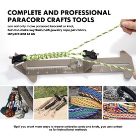 KOKKOYA 2-in-1 Paracord Jig Kit,Adjustable Length Bracelet Maker Kit with Metal Weaving DIY Paracord Tools, 4" to 13" with Cord and Buckles(Orange)