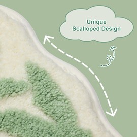 ORTIGIA Cute Bath Mat Bathroom Mats Green Leaf Bathroom Rugs Non Slip Soft Microfiber Absorbent Washable Rug Small Bath Rug for Bathroom Laundry Sink Decor 20x32 inch