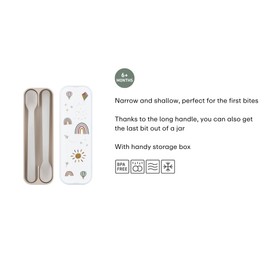 Mepal - Mio Feeding Spoon - Baby Spoon - Toddler Feeding Spoon - Dishwasher Safe & BPA Free - Set of 2 - Sunshine & Rainbow