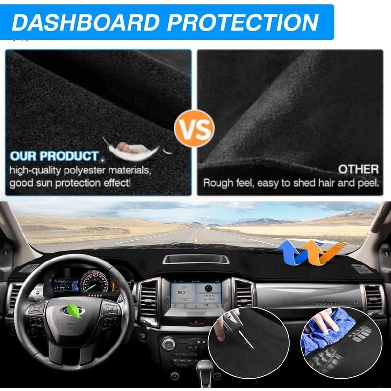 CARTIST Dash Cover Fits for Ford Ranger 2019 2020 2021