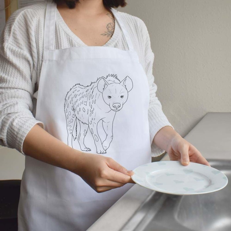 Azeeda 'Spotted Hyena Prowling' Unisex Cooking Apron (AP00081944)