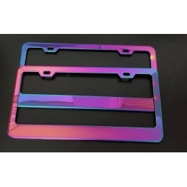 BLVD x2 Universal NEO Stainless Steel License Plate Frame With 4 Plastic Screw Caps