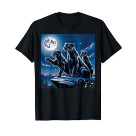 Kids Black Panther Girls Boys Moon Black Panther Party T-Shirt