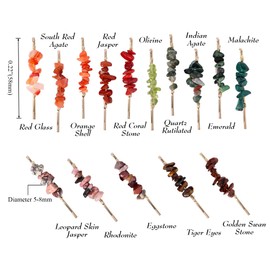 FZBHRO-Horquillas de cristal para el cabello con piedras preciosas, accesorios decorativos para el cabello para mujeres, horquillas coloridas, juego de 15